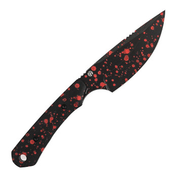 Kansept Flank Fixed Blade Knife Black G10/Zombie Blood Print Handle D2 Drop Point Plain Edge Zombie Blood Print Blade G006A8