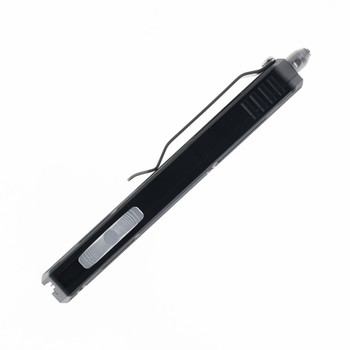 No Limit Knives OTF Knife Black Aluminum Handle 12C27 2.83" Drop Point Satin Blade