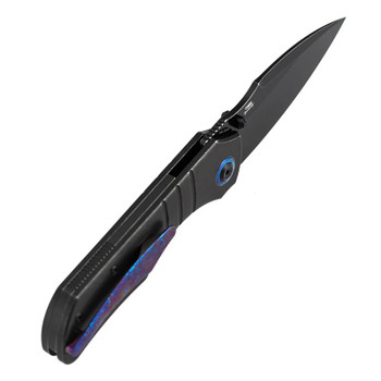 Kansept Mini Lanza Folding Knife Blackwash Titanium Handle 20CV Plain Edge Blackwash Finish Timascus Pocket Clip K1116A2