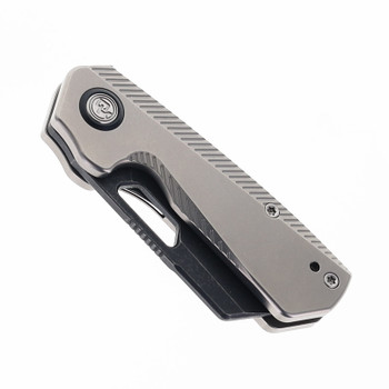 (From Collection) Divo Nip Folding Knife Stonewash Titanium Handle Blackwashed  S90V Blade