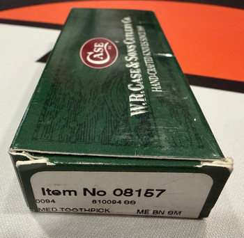 (From Collection) Case XX Medium Toothpick Pocket Knife Deer Track Smooth Bone Handle Tru-Sharp Stainless Blade 08157