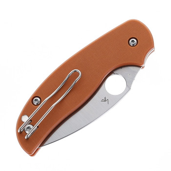 Spyderco Sage 6 Folding Knife Burnt Orange G-10 Handle CPM REX 121 Plain Satin Blade C123GPBOR