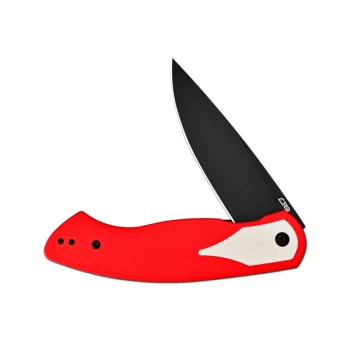 CJRB Rodayo Flipper & Liner Lock Folding Knife Red G10 Handle AR-RPM9 Steel Black PVD Coating Blade J1972-RWH