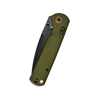 CJRB Latitude Thumb Stud & Top Liner Lock EDC Knife Green G10 Handle AR-RPM9 Steel Black PVD Coating Blade J1975-BGN
