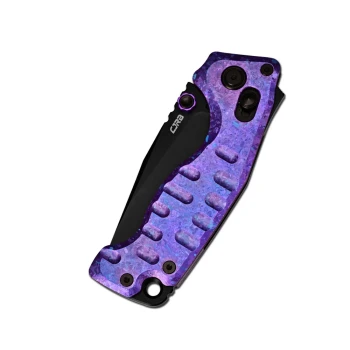 CJRB Doubletap Thumb Stud & Recoil Lock V2 Tatical Knife Crystal Titanium Handle CPM S35VN Steel Black PVD Coating Blade J1970-CPU