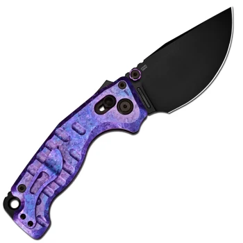 CJRB Doubletap Thumb Stud & Recoil Lock V2 Tatical Knife Crystal Titanium Handle CPM S35VN Steel Black PVD Coating Blade J1970-CPU