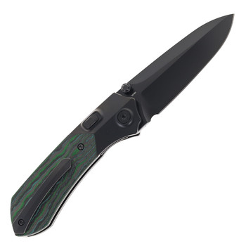 Remette RT-Meteor Folding Knife Titanium/Kelp Bed CamoCarbon Handle M390 Drop Point Plain Edge Wire Drawn DLC Finish RTPT-KBC