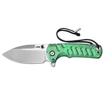CJRB Limited Edtion Tundra Flipper & Thumb Stud Frame Lock Folding Knife Crystal Titanium Handle Stonewash CPM S35VN Blade J1966G-CGN
