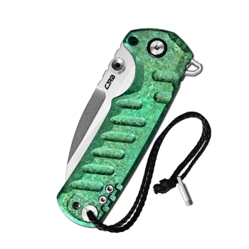 CJRB Limited Edtion Tundra Flipper & Thumb Stud Frame Lock Folding Knife Crystal Titanium Handle Stonewash CPM S35VN Blade J1966G-CGN