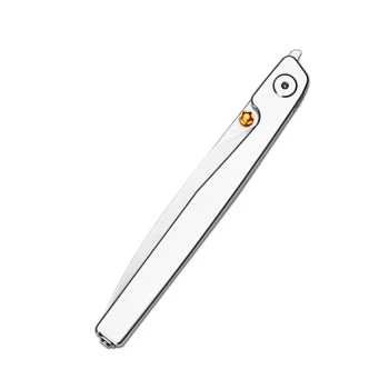 CJRB Lanky Thumb Stud & Front Flipper Liner Lock Folding Knife Steel Handle CPM S90V Stonewash Blade J1965G-ST