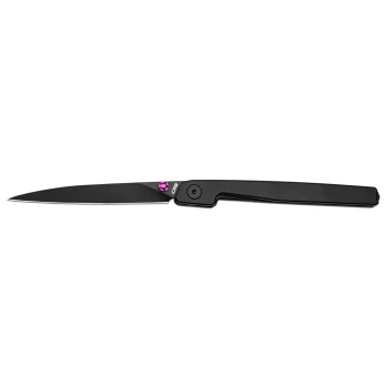 CJRB Lanky Front Flipper Liner Lock Folding Knife Black Steel Handle Steel Clip CPM S90V Black PVD Coating Blade J1965G-BBK