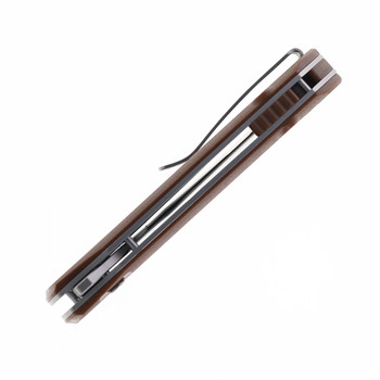 Remette RT-Camel Folding Knife Brown G10 Handle 14C28N Plain Edge Ceramic Sandblasted Finish RTCMLC