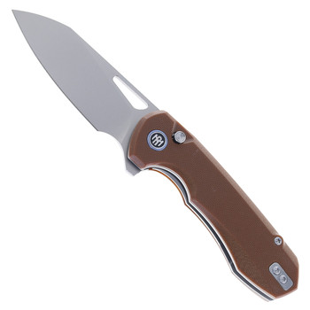 Remette RT-Camel Folding Knife Brown G10 Handle 14C28N Plain Edge Ceramic Sandblasted Finish RTCMLC