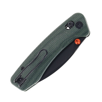 TRIVISA Folding Knife Green Micarta Handle 14C28N Drop Point Plain Edge Black Stonewash Finish Koala Koala-Plus-GM