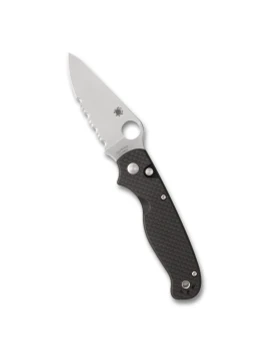 Spyderco ButtonUp Folding Knife Carbon Fiber/G10 Handle 8Cr13MoV Partial Serrated Blade C275CFPS