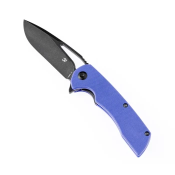 Discontinued Kansept Kryo Folding Knife T1001B2 Black Coating D2 Blade Blue G10 Handle