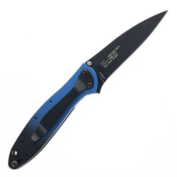 Kershaw Leek Assisted Flipper Folding Knife MagnaCut Blade Blue/Black Gradient Aluminum Handle 1660GBLUBLK