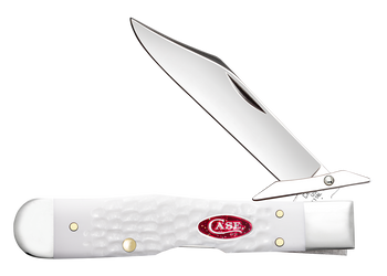 Case Cutlery Cheetah Cub Folding Knife White Synthetic Handle Tru-Sharp Stainless Steel Plain Edge High Polish Finish 60177