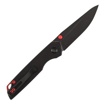 Tenable Mini Warrior Folding Knife Black G10 Handle Nitro-V Plain Edge Blackwash Finish B2005A1