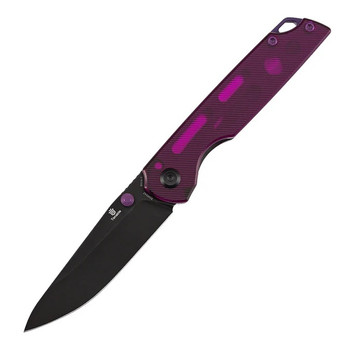 Tenable Mini Warrior Folding Knife Purple Acrylic Handle Nitro-V Plain Edge Black Stonewash Finish B2005A2