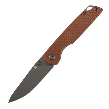 Tenable Mini Warrior Folding Knife Brown Micarta Handle Nitro-V Plain Edge Gray TiCN Coated Finish B2005A3