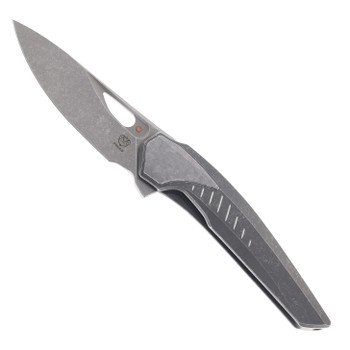 Poikilo VK Zame (Shark) Standard DSW S3 Folding Knife Titanium Handle M398 Plain Edge Dark Stonewash Finish