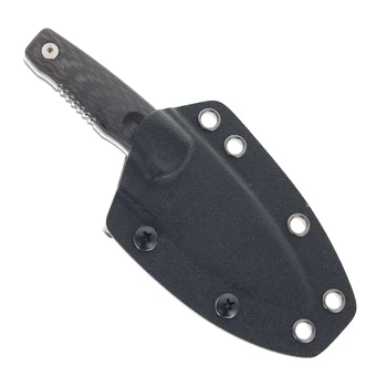 TwoSun Fixed Blade Knife Black Carbon Fiber Handle M390 Plain Edge TS542