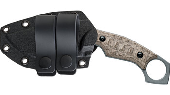 Fox Monkey Thumper Fixed Blade Knife OD Green Micarta Handle Niolox Plain Edge Stonewash Finish FX-633MOD