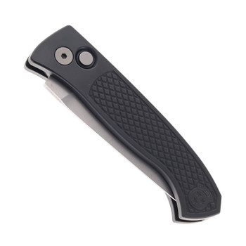 Pro-Tech Brend Classic Automatic Knife Diamond Textured Black Aluminum MagnaCut Stonewashed WB1105
