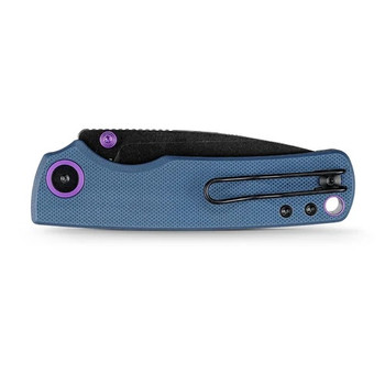 Kansept Porcupine Folding Knife Blue G10 Handle 14C28N Plain Edge Black Stonewash Finish A2627