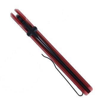 Pro-Tech Knives Avalon Folding Knife Knurled Red Aluminum Handle DLC Black Magnacut Blade PN1103-RED