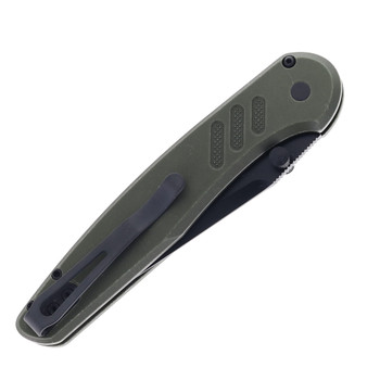 Pro-Tech Knives Avalon Folding Knife Knurled Battle Worn Green Aluminum Handle DLC Magnacut Blade PN1103-BW-Green