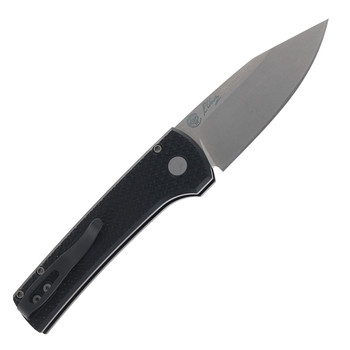 Pro-Tech Chaves Scapegoat Compact Automatic Folding Knife Carbide Textured Black Aluminum Handle Stonewashed MagnaMax Blade RCS1105
