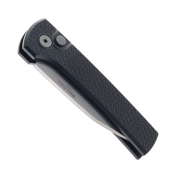Pro-Tech Chaves Scapegoat Compact Automatic Folding Knife Carbide Textured Black Aluminum Handle Stonewashed MagnaMax Blade RCS1105