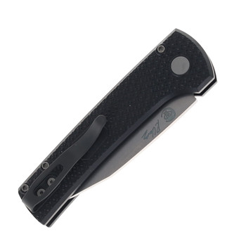 Pro-Tech Chaves Scapegoat Compact Automatic Folding Knife Carbide Textured Black Aluminum Handle Stonewashed MagnaMax Blade RCS1105