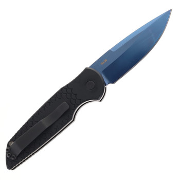 Pro-Tech Tactical Response TR-3 X1 Automatic Knife Black Fishscale Aluminum Handle Magnacut Plain Edge Sapphire Blue Finish TR-3 X1 SB