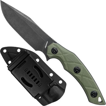 Fox Knives Italico Fixed Blade Knife Black G10 Handle Niolox Plain Edge Black Stonewash Finish FX-634