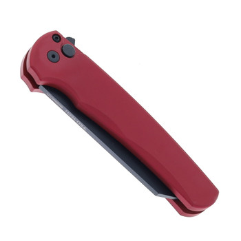 Pro-Tech Malibu Folding Knife Red Aluminum Handle Magnacut Reverse Tanto DLC Black Blade 5403-RED