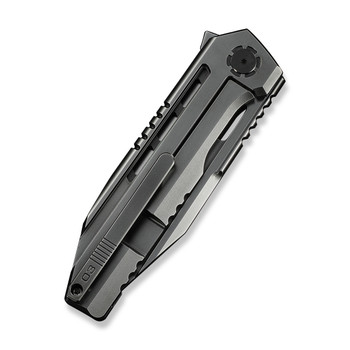 WE Knife Gunwale Folding Knife Polished Gray Titanium/Copper Handle M390 Plain Edge Tanto Polished Gray Finish Limited Edition WE24048-2