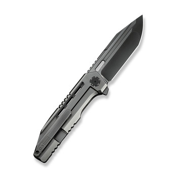 WE Knife Gunwale Folding Knife Polished Gray Titanium/Copper Handle M390 Plain Edge Tanto Polished Gray Finish Limited Edition WE24048-2