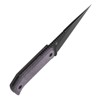 Tenable ToothPik Fixed Blade Knife Purple Micarta Handle 14C28N Modified Kiridashi Plain Edge Blackwash Finish G020A1