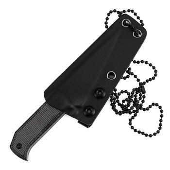 Tenable ToothPik Fixed Blade Knife Black Micarta Handle 14C28N Modified Kiridashi Plain Edge Blackwash Finish G020A4