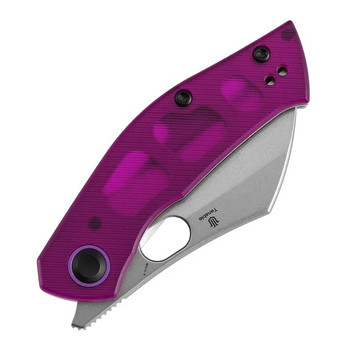 Tenable Osprey Folding Knife Purple PC Handle Nitro-V Plain Edge Stonewash Finish B2087A1