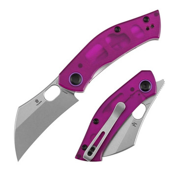 Tenable Osprey Folding Knife Purple PC Handle Nitro-V Plain Edge Stonewash Finish B2087A1