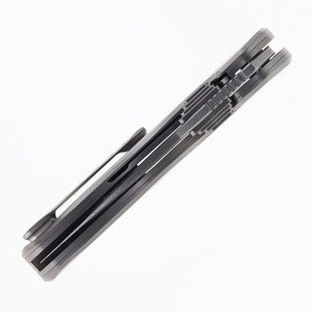 TwoSun Folding Knife Gray Titanium Handle D2 Plain Edge Satin Finish TS629