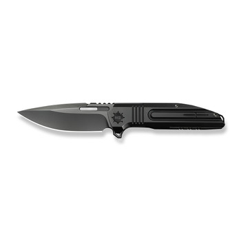 WE Knife Tracks Folding Knife Polished Gray Titanium Handle M390 Drop Point Plain Edge Polished Gray Finish  Limited Edition WE23059-1