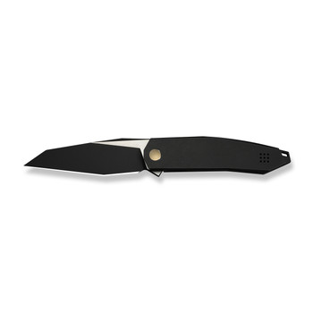 WE Knife Tally Folding Knife Black Titanium Handle M390 Reverse Tanto Plain Edge Black Stonewash/Satin Finish Limited Edition WE23090-1