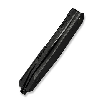 WE Knife Tally Folding Knife Black Titanium Handle M390 Reverse Tanto Plain Edge Black Stonewash/Satin Finish Limited Edition WE23090-1