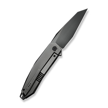 WE Knife Tally Folding Knife Polished Gray Titanium Handle M390 Reverse Tanto Plain Edge Polished Gray Finish Limited Edition WE23090-3