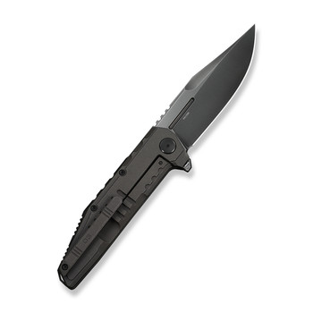 WE Knife Temper Folding Knife Charcoal Gray Titanium Handle M390 Clip Point Plain Edge Polished Gray Finish Limited Edition WE25079-2